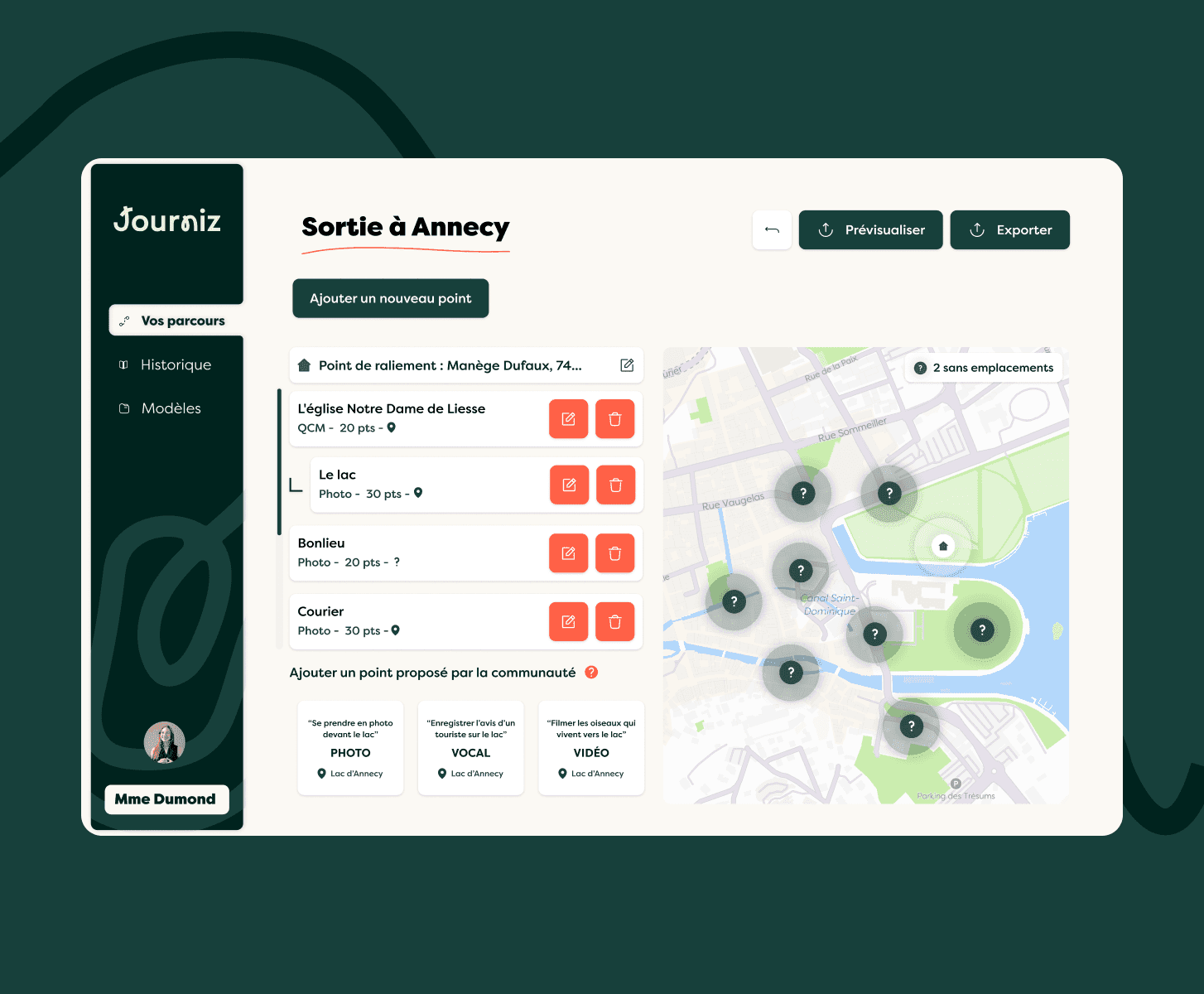 Journiz - Back office